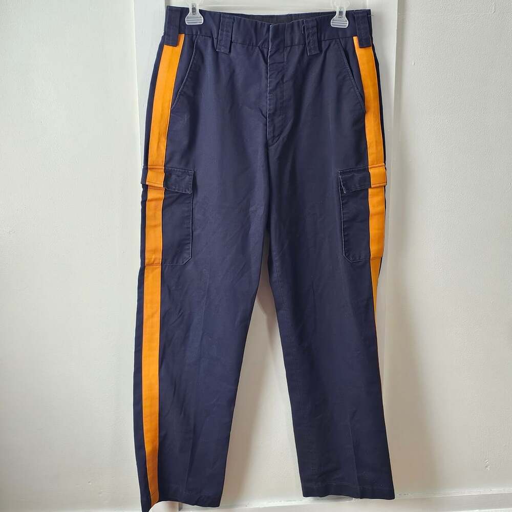 Elbeco E9027R 36R NJ Doc Cargo Pants Navy Gold Stripe Made USA Y2k
